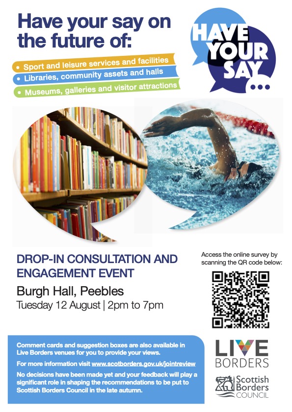 Peebles Burgh Hall drop in 2-7pm Tue 12 Aug