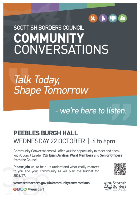 Peebles Burgh Hall community conversation 6-8pm Wed 22 Oct